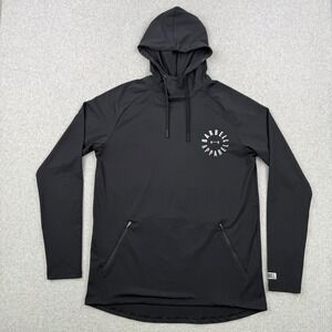 Barbell Apparel Hoodie Mens Large Black Athletic Stretch Gym Workout Pullover